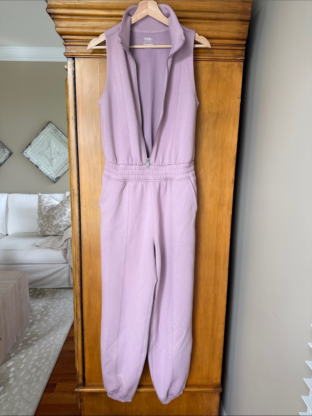 Abercrombie & Fitch Lavender Sleeveless Zip Jumpsuit